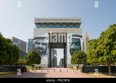 (DIFC Dubai International Financial Center) Eine besondere wirtschaftliche Zone in Dubai, VAE, Vereinigte Arabische Emirate. Stockfoto