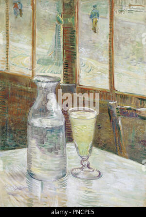 Cafétafel met absint/Café Tabelle mit Absinth. Datum/Zeitraum: 1887. Malerei. Öl auf Leinwand. Höhe: 46,2 cm (18,1 in); Breite: 33,3 cm (13,1 in). Autor: VINCENT VAN GOGH. VAN GOGH, Vincent. Stockfoto