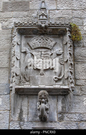 Galway, Irland - 19. August 2018: Außen detail Schloss Gebäude der historischen Lynch in der Stadt Galway, Republik von Irland. Stockfoto