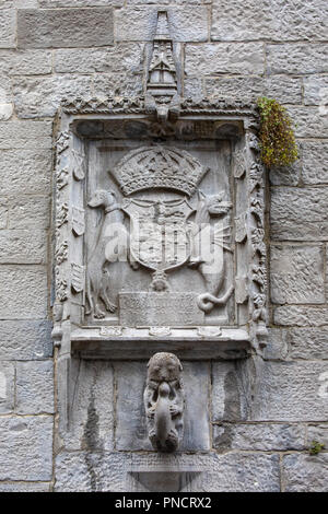 Galway, Irland - 19. August 2018: Außen detail Schloss Gebäude der historischen Lynch in der Stadt Galway, Republik von Irland. Stockfoto