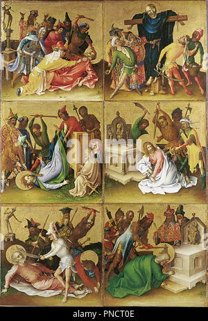 Das Martyrium der Apostel. Datum/Zeitraum: 1435. Breite: 175,6 cm. Höhe: 127,8 cm (komplett). Autor: Stefan Lochner. LOCHNER, Stephan. Stockfoto