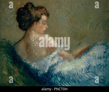 Abbildung hockend. Datum/Zeitraum: 1908. Malerei. Öl auf Leinwand. Höhe: 815 mm (32.08 in); Breite: 1.010 mm (39.76 in). Thema: MONTURIOL, ISIDRE NONELL ich. Stockfoto