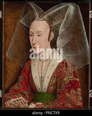 Portrait von Isabella von Portugal. Datum/Zeit: Ca. 1450; spätere Ergänzungen Ca. 1500. Malerei. Öl auf Leinwand. Höhe: 460 mm (18.11 in); Breite: 371 mm (14.60 in). Thema: Workshop von Rogier van der Weyden. Stockfoto