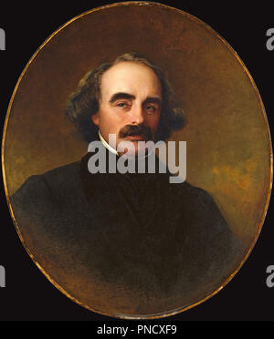 Nathaniel Hawthorne. Datum/Zeit: 1862. Malerei. Öl auf Leinwand. Höhe: 759 mm (29,88 in); Breite: 641 mm (25,23 in). Autor: Emanuel Gottlieb Leutze. LEUTZE, Emanuel Gottlieb. Stockfoto