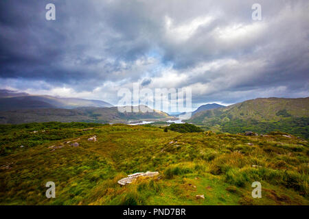 Die Ansicht von Damen Aussicht im wunderschönen Nationalpark Killarney im County Kerry, Republik Irland. Stockfoto