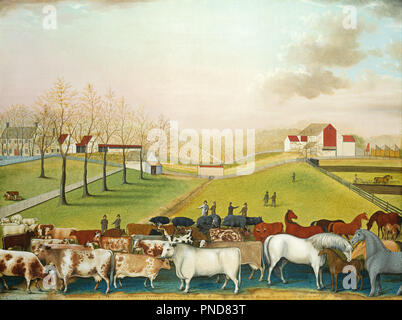 Die Cornell Farm. Datum/Zeitraum: 1848. Malerei. Öl auf Leinwand. Höhe: 93.30 mm (3,67 in); Breite: 124.40 mm (4,89 in). Autor: Edward Hicks. Stockfoto