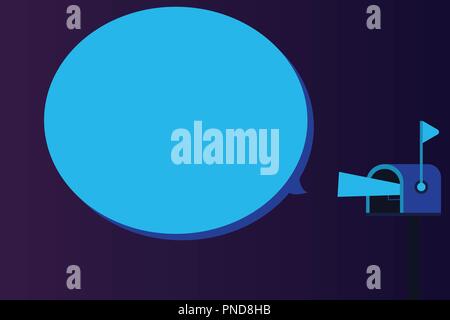 Flaches Design business Vector Illustration Konzept leere Vorlage Raum text für Web site Förderung und Werbung Ad. Megaphon Flagge bis Mailbox Anno Stock Vektor