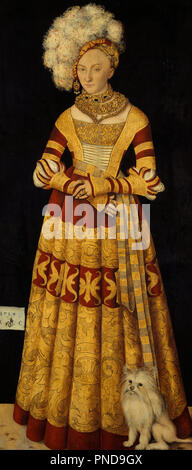 Herzogin Katharina von Mecklenburg. Datum/Zeitraum: 1514. Malerei. Öl auf Leinwand übertragen. Höhe: 184,4 cm (72,5 in); Breite: 83 cm (32,6 in). Autor: Cranach d.Ä., Lucas. LUCAS Cranach, der Ältere. Cranach, Lucas, der Ältere. Stockfoto