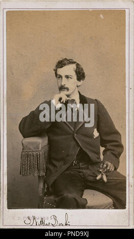 John Wilkes Booth. Datum/Zeit: Ca. 1862. Foto. Eiweiß drucken. Höhe: 90 mm (3.54 in); Breite: 54 mm (2.12 in). Autor: Charles entwalden Fredricks. Stockfoto