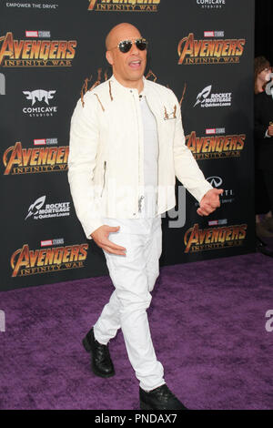 Vin Diesel bei der Weltpremiere von "Marvel Studios" Avengers: Infinity Krieg' auf dem Hollywood Blvd. in Hollywood, CA, 23. April 2018. Foto von Joseph Martinez/PictureLux Stockfoto