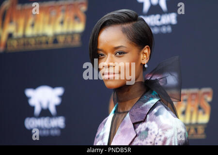 Letitia Wright bei der Weltpremiere von "Marvel Studios" Avengers: Infinity Krieg' auf dem Hollywood Blvd. in Hollywood, CA, 23. April 2018. Foto von Joseph Martinez/PictureLux Stockfoto