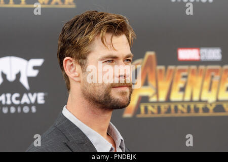 Chris Hemsworth bei der Weltpremiere von "Marvel Studios" Avengers: Infinity Krieg' auf dem Hollywood Blvd. in Hollywood, CA, 23. April 2018. Foto von Joseph Martinez/PictureLux Stockfoto