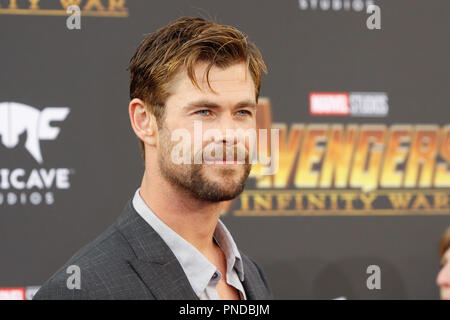 Chris Hemsworth bei der Weltpremiere von "Marvel Studios" Avengers: Infinity Krieg' auf dem Hollywood Blvd. in Hollywood, CA, 23. April 2018. Foto von Joseph Martinez/PictureLux Stockfoto