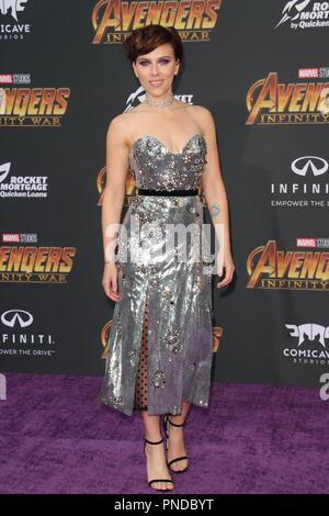 Scarlett Johansson bei der Weltpremiere von "Marvel Studios" Avengers: Infinity Krieg' auf dem Hollywood Blvd. in Hollywood, CA, 23. April 2018. Foto von Joseph Martinez/PictureLux Stockfoto