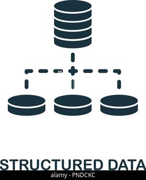 Strukturierte Daten Symbol. Schwarzweiß-Design von großen Sammlung von Daten. UI. Pixel Perfect einfache Piktogramm strukturierte Daten Symbol. Web Design, Apps, sof Stock Vektor