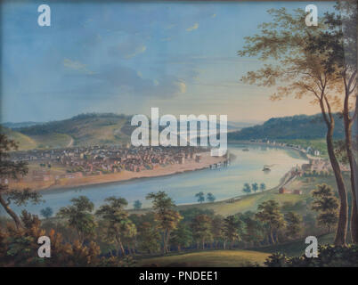 Anzeigen von Cincinnati von Covington. Datum/Zeitraum: 1835. Malerei. Öl auf Leinwand Öl auf Leinwand. Höhe: 27mm (0,89 in); Breite: 30,25 mm (1.19 in). Autor: Johannes Caspar Wild. Stockfoto