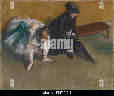 Warten. Datum/Zeit: Ca. 1882. Zeichnung. Pastell auf Papier. Höhe: 483 mm (19.01 in); Breite: 610 mm (24.01 in). Autor: Edgar Degas. Stockfoto