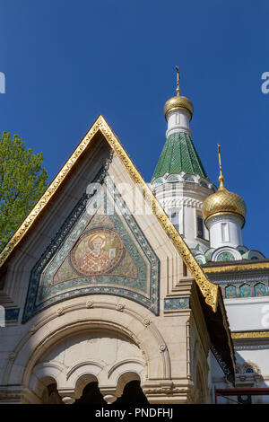 Die Russische Kirche (Kirche des Hl. Nikolaus des Miracle-Maker), Sofia, Bulgarien. Stockfoto