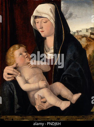 Madonna und Kind. Datum/Zeit: Ca. 1510-1515. Malerei. Tempera und Öl auf Holz. Thema: Workshop für Bellini, Giovanni. Stockfoto