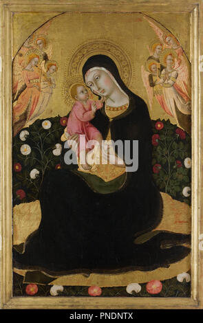 Die Madonna der Demut. Datum/Zeitraum: Fünftes Jahrzehnt des 15. Jahrhunderts. Tempera auf Systemsteuerung. Höhe: 81 mm (3.18 in); Breite: 52mm (2.04 in). Autor: Sano di Pietro. Stockfoto