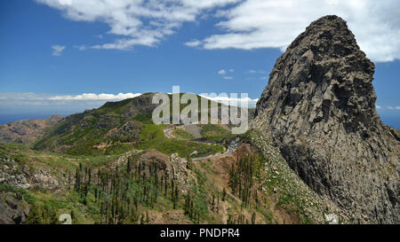 Berglandschaft am Roque de Agando in Insel La Gomera, Kanarische Inseln, Spanien Stockfoto