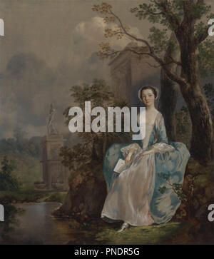 Porträt einer Frau. Datum/Zeit: Ca. 1750. Malerei. Öl auf Leinwand. Höhe: 759 mm (29,88 in); Breite: 667 mm (26,25 in). Autor: Thomas Gainsborough. Stockfoto