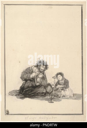 Der Blinde Arbeiter, C. 1815-1820. Datum/Zeitraum: ca. 1815-1820. Pinsel, Tusche, Waschen, schwarz Framing an. Thema: Goya, Francisco de. FRANCISCO DE GOYA. Stockfoto
