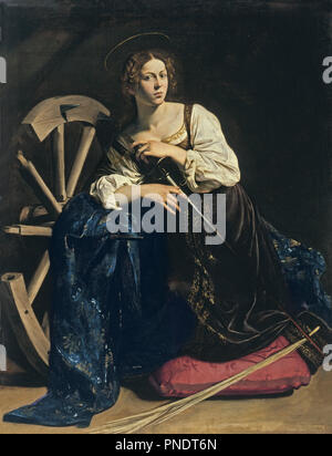 Die heilige Katharina von Alexandria. Datum/Zeit: Ca. 1598. Malerei. Öl auf Leinwand. Höhe: 173 cm (68,1 in); Breite: 133 cm (52,3 in). Autor: caravaggio. Stockfoto