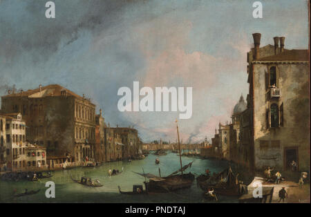 Canal Grande Venedig. Datum/Zeitraum: 1724. Malerei. Öl auf Leinwand. Höhe: 1.460 mm (57.48 in); Breite: 2.340 mm (92.12 in). Autor: CANALETTO. Stockfoto