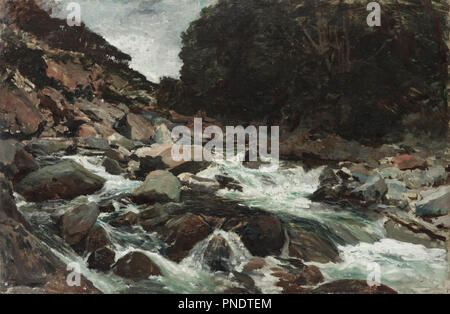 Mountain Stream, otira Gorge. Datum/Zeit: Ca. 1893. Malerei. Öl auf Leinwand auf Karton. Höhe: 571 mm (22,48 in); Breite: 867 mm (34,13 in). Thema: Petrus van der Velden. Stockfoto