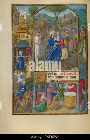 Die Visitation. Datum/Zeit: Ca. 1510 - 1520. Folio. Tempera Farben, Gold und Tusche auf Pergament. Höhe: 232 mm (9.13 in); Breite: 167 mm (6.57 in). Autor: Master der Dresdener Gebetbuch. Stockfoto