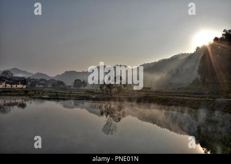 Xidi, einem kleinen alten Dorf in der Provinz Anhui in China in der Nähe des gelben Berge. Stockfoto