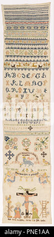 Sampler. Datum/Zeitraum: 1740. Sampler. Medium: Seide sticken auf Leinen Stiftung. Technik: Kreuzstich auf in Leinwandbindung. Autor: M. H. B. Stockfoto