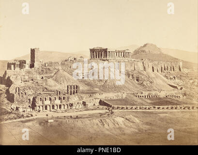 Die Akropolis aus dem Südwesten, Athen. Datum/Zeitraum: 1865. Drucken. Eiklar Silber. Höhe: 286 mm (11.25 in); Breite: 387 mm (15.23 in). Autor: Dimitrios Constantin. Stockfoto