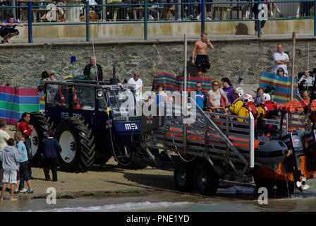 Trearddur Bay Atlantic 85 Klasse Rettungsbootstart Stockfoto