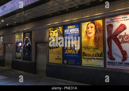 Shubert Alley Broadway Spiel Poster, NYC, USA Stockfoto