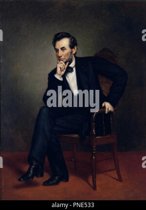 Portrait von Abraham Lincoln. Datum/Zeitraum: 1887. Malerei. Öl auf Leinwand. Höhe: 188,6 cm (74,2 in); Breite: 137,2 cm (54 in) (gerahmt: Höhe: 212,7 cm (83,7 in); Breite: 162,6 cm (64 in); Tiefe: 9.2 cm (3.6 in)). Autor: GEORGE PETER ALEXANDER HEALY. HEALY, GEORGE PETER ALEXANDER. Stockfoto