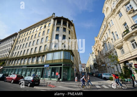 Wienzeilenhaus, von Otto Wagner. Wien, Österreich Stockfoto