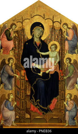 Maestà/der Rucellai Madonna. Datum/Zeitraum: von 1285 bis 1286. Malerei. Tempera auf Systemsteuerung. Höhe: 450 cm (14.7 ft); Breite: 290 cm (114,1 in.) Autor: Duccio di Buoninsegna. Stockfoto