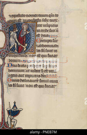 Bute Psalter. Datum/Zeit: Ca. 1270-1280; Ca. 1350-1375. Manuskript. Tempera Farben, Gold und Eisen Galle Tusche auf Pergament zwischen Holz Bretter bedeckt mit rotem Samt gebunden. Höhe: 170 mm (6,69 in); Breite: 119 mm (4,68 in). Autor: Bute Master. Stockfoto