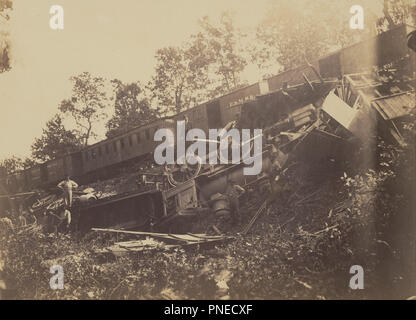 Eisenbahn Unfall, den Rebellen. Datum/Zeit: 1862. Drucken. Eiklar Silber. Höhe: 235 mm (9,25 in); Breite: 325 mm (12.79 in). Autor: Andrew J. RUSSELL. Stockfoto