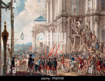 Katharina II., auf dem Balkon des Winter Palace, der Leibwächter und des Volkes am Tag des Putsches am 28. Juni 1762 begrüßt. Joachim Kestner Stockfoto