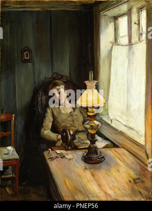 Müde. Datum/Zeitraum: 1885. Malerei. Olje på lerret. Breite: 61,5 cm. Höhe: 79,5 cm. Autor: Christian Krohg. KROHG, Christian. Stockfoto