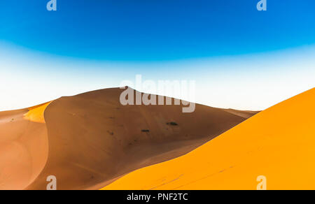 Blick auf Erg Chigaga dune Nächste tp M'Hamid in Marokko Stockfoto