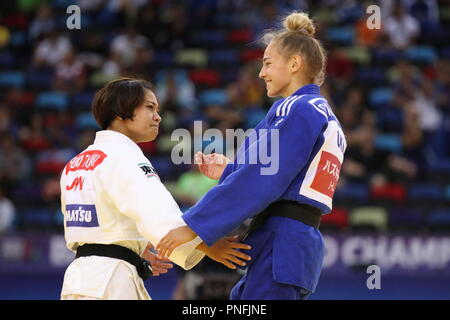 Baku, Aserbaidschan. 20 Sep, 2018. Funa Tonaki (JPN), 20. September 2018 - Judo: World Judo Meisterschaften Baku 2018 Frauen -48 kg Finale von nationalen Gymnastik Arena in Baku, Aserbaidschan. Credit: Sho Tamura/LBA SPORT/Alamy leben Nachrichten Stockfoto