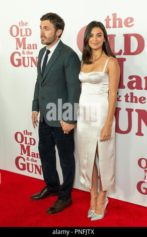 New York, NY - 20. September 2018: Casey Affleck und Floriana Lima besuchen Premiere des Films, Der alte Mann und das Gewehr in Paris Theater Credit: Lev radin/Alamy leben Nachrichten Stockfoto