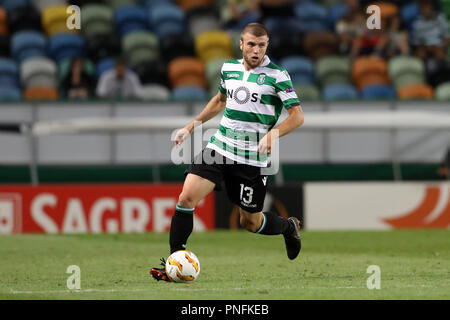 Lissabon, Portugal. 20 Sep, 2018. Stefan Ristovski von Sporting CP in Aktion während der UEFA Europa League 2018/19 Fußballspiel zwischen Sporting CP vs Karaba FC. Quelle: David Martins/SOPA Images/ZUMA Draht/Alamy leben Nachrichten Stockfoto