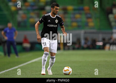 Lissabon, Portugal. 20 Sep, 2018. Mahir Madatov von KARABA FC in Aktion während der UEFA Europa League 2018/19 Fußballspiel zwischen Sporting CP vs Karaba FC. Quelle: David Martins/SOPA Images/ZUMA Draht/Alamy leben Nachrichten Stockfoto