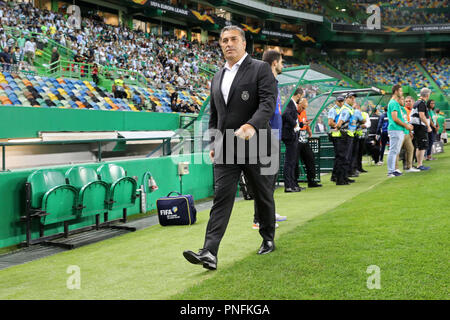 Lissabon, Portugal. 20 Sep, 2018. José Peseiro, Manager von Sporting CP in Aktion während der UEFA Europa League 2018/19 Fußballspiel zwischen Sporting CP vs Karaba FC. Quelle: David Martins/SOPA Images/ZUMA Draht/Alamy leben Nachrichten Stockfoto