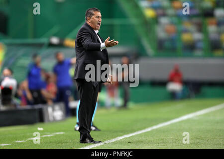 Lissabon, Portugal. 20 Sep, 2018. José Peseiro von Sporting CP in Aktion während der UEFA Europa League 2018/19 Fußballspiel zwischen Sporting CP vs Karaba? FC. Quelle: David Martins/SOPA Images/ZUMA Draht/Alamy leben Nachrichten Stockfoto